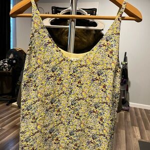 Floral yellow CAbi Blouse Large